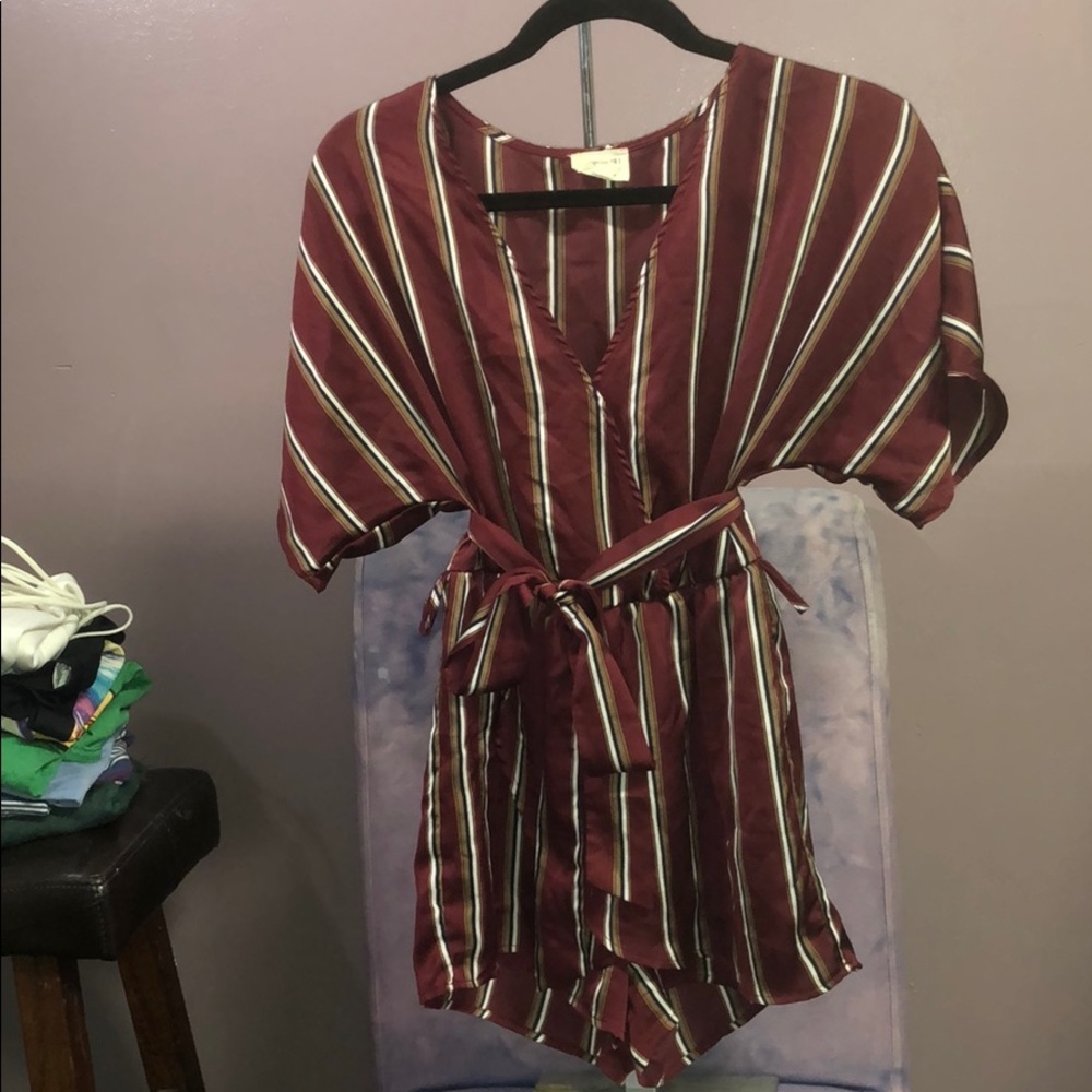 Burgundy Stripe Bodysuit